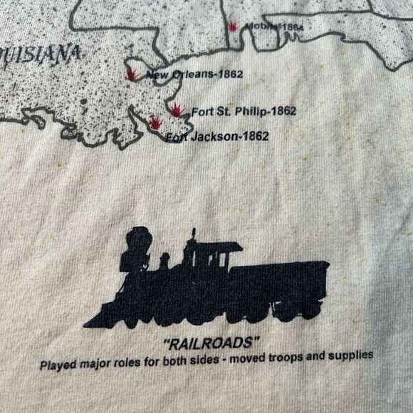 Vintage Civil War Art Unlimited all over print map t-shirt graphic tee size S - Picture 8 of 13